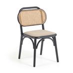 *WOONWINKEL* Kave Home Doriane Zwarte Webbing Stoel Retro, Huis en Inrichting, Stoelen, Verzenden, Nieuw, Zwart