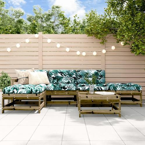 vidaXL 6-delige Loungeset geïmpregneerd grenenhout, Tuin en Terras, Tuinsets en Loungesets, Loungeset, Nieuw, 6 zitplaatsen, Verzenden