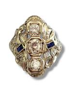Ring - 18 karaat Witgoud Diamant (Natuurlijk) - Saffier, Nieuw
