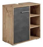 Wastafelkast Neptunus 60 x 28 x 60 cm Kastanje Grijs, Huis en Inrichting, Badkamer | Badkamermeubels, Verzenden, Nieuw, Wastafelkast