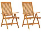 2x Opvouwbare Eucalyptus Tuinstoelen – Verstelbaar Hout, Verzenden, Nieuw