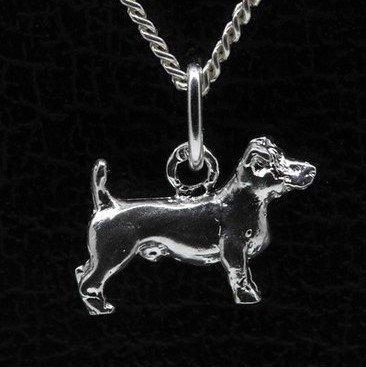 Zilveren Jack russel Terrier gladhaar ketting hanger - klein, Sieraden, Tassen en Uiterlijk, Kettinghangers, Verzenden