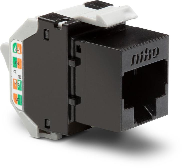 Niko Onbeschermde RJ45 UTP Cat 6 PoE++ Connector - 650-45062, Doe-het-zelf en Verbouw, Elektra en Kabels, Overige typen, Nieuw