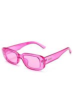 Smalle Zonnebril Rechthoekige Afgeronde Glazen 90s Y2K Roze, Sieraden, Tassen en Uiterlijk, Nieuw, Ophalen of Verzenden, Roze
