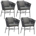 Stoelset Valeiras in rope-design, dikke kussens, 60x61x77cm, Tuin en Terras, Verzenden, Nieuw