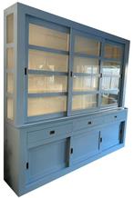 Buffetkast oud blauw – wit Hasselt XXL 300 x 240cm, Ophalen of Verzenden, Nieuw