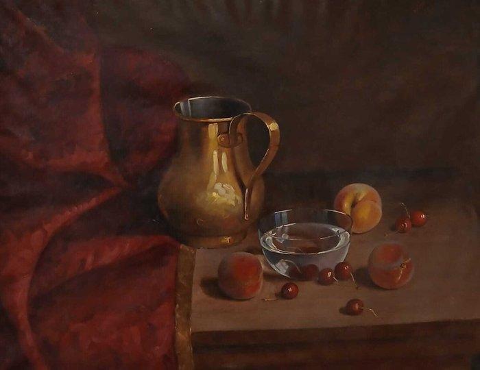 Europese school (XX) - Bodegón de melocotón, Antiek en Kunst, Kunst | Schilderijen | Klassiek