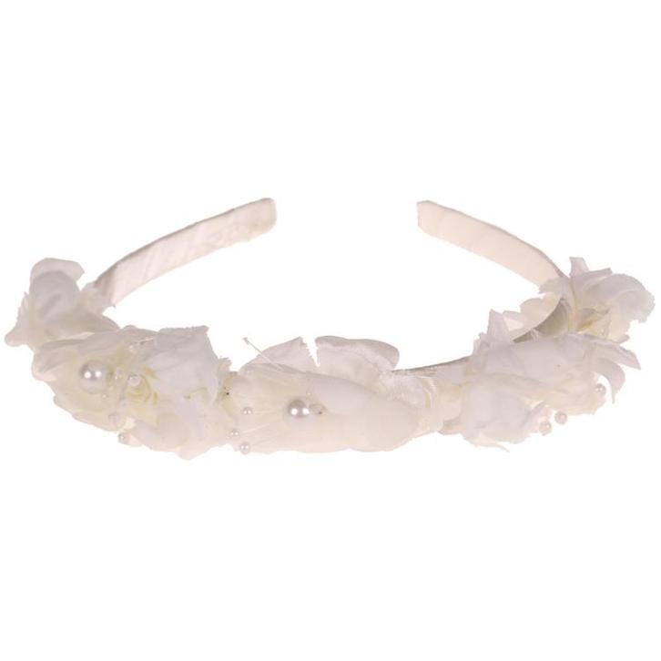 Diadeem meisjes ivoor met bloemen NIEUW, Sieraden, Tassen en Uiterlijk, Kindersieraden, Wit, Nieuw, Ophalen of Verzenden