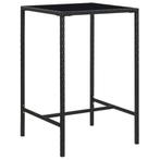 vidaXL Tuinbartafel 70x70x110 cm poly rattan en glas zwart, Verzenden, Nieuw