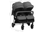 vidaXL Tweelingbuggy - Staal - Verstelbare zitting -, Kinderen en Baby's, Verzenden, Zo goed als nieuw