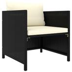 vidaXL Tuinbank met kussens poly rattan zwart, Verzenden, Nieuw, Rotan