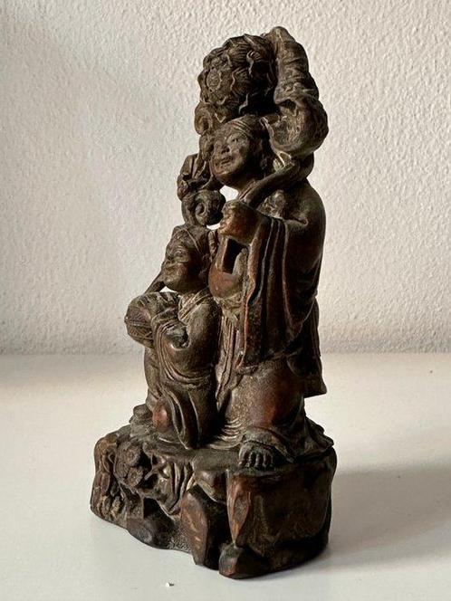 Beeldje - Hehe Er Xian - Buxushout, Antiek en Kunst, Antiek | Overige Antiek