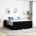 vidaXL Bedframe met matras Zwart 180 x 200 cm Stof, Huis en Inrichting, Slaapkamer | Bedden, Verzenden, Nieuw, Zwart, Stof