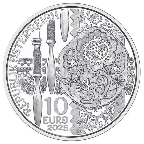 Oostenrijk. 10 Euro 2025 Aufdirndln - Leinen Proof (Zonder, Postzegels en Munten, Munten | Europa | Euromunten