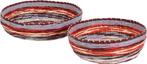 2dekans | Casa Vivante Gestreepte Schaal - 2 stuks - Karton, Huis en Inrichting, Ophalen of Verzenden, Zo goed als nieuw