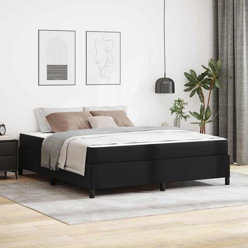 vidaXL Bedframe met matras met matras Zwart 180 x 200 cm, Huis en Inrichting, Slaapkamer | Bedden, Zwart, Nieuw, Overige materialen