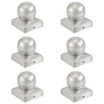 vidaXL Paalkappen 6 st bol 71x71 mm gegalvaniseerd metaal, Tuin en Terras, Tuinhekken en Hekwerk, Verzenden, Nieuw