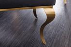 Elegante stoel MODERN BAROQUE zwart fluweel gouden poten van, Nieuw, Ophalen of Verzenden