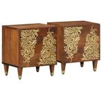 vidaXL Nachtkastje 2 pcs Honingbruin 40 x 33 x 46 cm massief, Huis en Inrichting, Minder dan 45 cm, Verzenden, Nieuw, Minder dan 55 cm
