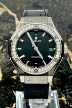 Hublot Classic Fusion Titanium Diamonds 38mm - Black Leather, Sieraden, Tassen en Uiterlijk, Horloges | Dames, Nieuw, Overige merken