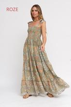 Boho zijde maxi jurk met spaghetti bandjes - elastische, Nieuw