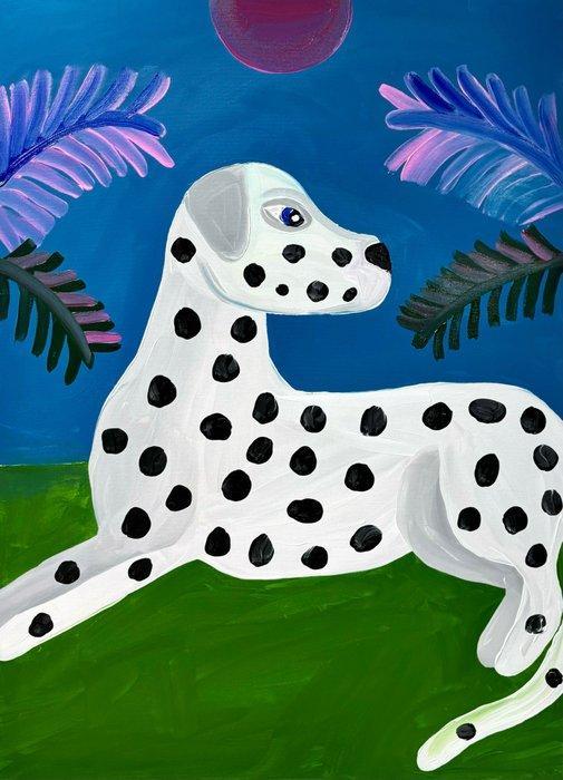 Aurora Camaiani - Dalmatian in the garden, Antiek en Kunst, Kunst | Schilderijen | Modern