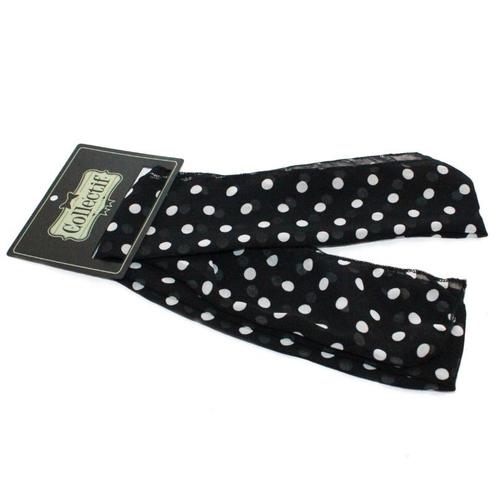 Collectif, Sash Scarf Polkadot Chiffon in Black, Sieraden, Tassen en Uiterlijk, Uiterlijk | Haarverzorging, Nieuw, Verzenden