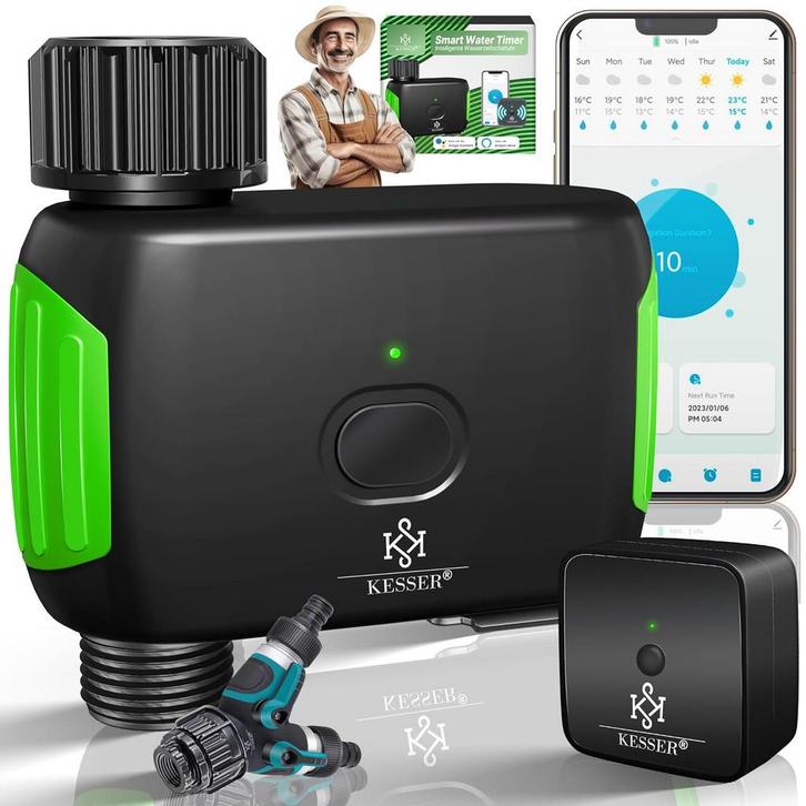 Beregeningscomputer - Besproeiingscomputer - Groen - KESSER®, Tuin en Terras, Bewateringscomputers, Zo goed als nieuw, Verzenden