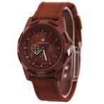 Fako® - Horloge - Army - Bruin, Nieuw, Verzenden