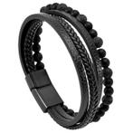 Fako Bijoux® - Leren Armband - Leer - Kralen - Heren - Dames, Nieuw, Verzenden