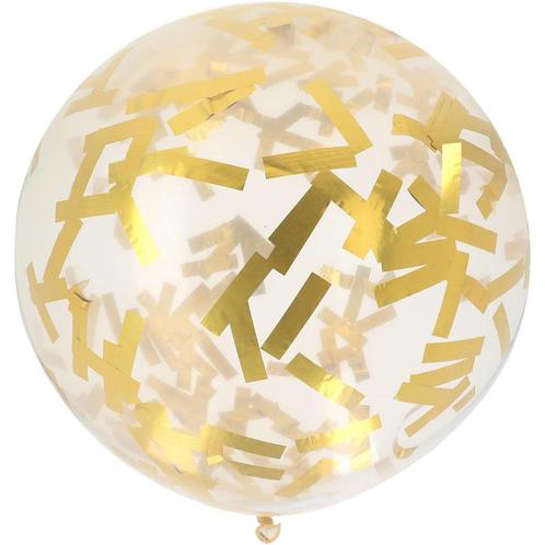Gouden Confetti Ballon 61cm, Hobby en Vrije tijd, Feestartikelen, Nieuw, Verzenden