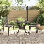 vidaXL 3-delige Bistroset gietaluminium bronskleurig, Tuin en Terras, Verzenden, Nieuw, Aluminium, 2 zitplaatsen