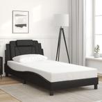 vidaXL Bedframe met hoofdbord kunstleer zwart 100x200 cm, Overige materialen, 100 cm, Eenpersoons, Verzenden