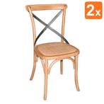 Stoelen | Rotan/Hout | Naturel | Indoor | 2 Stuks |, Verzenden, Nieuw in verpakking