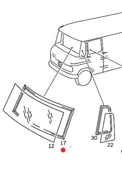 Voor ruit rubber laag model Mercedes Dudo T2, Auto-onderdelen, Ruiten en Toebehoren, Nieuw, Mercedes-Benz, Oldtimer onderdelen