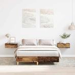 vidaXL Bedframe zonder matras 120x190 cm spaanplaat bewerkt, Bruin, Verzenden, Nieuw, 190 cm of minder