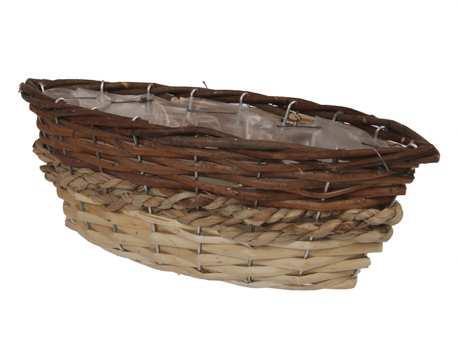 Wilgentenen mand pampas tricolor naturel 31 x 11 10 cm mooie, Hobby en Vrije tijd, Knutselen, Nieuw, Ophalen of Verzenden
