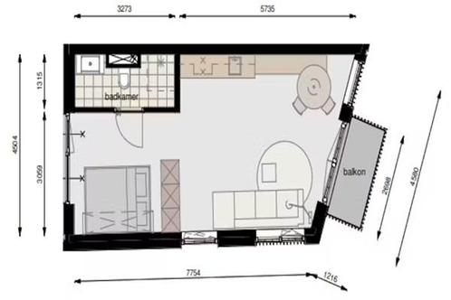 Studio Asvest in Delft, Huizen en Kamers, Kamers te huur, Minder dan 20 m², Delft