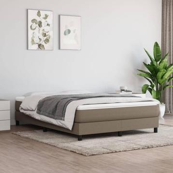 vidaXL Boxspring bed stof taupe 140x200 cm beschikbaar voor biedingen