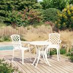 vidaXL 3-delige Bistroset gietaluminium wit, Tuin en Terras, Tuinsets en Loungesets, Verzenden, Nieuw, Aluminium, 2 zitplaatsen