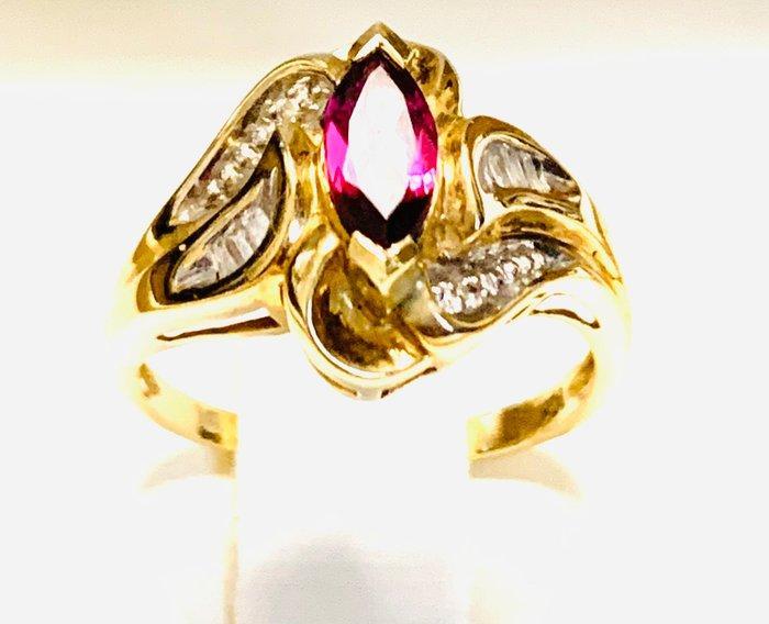 Zonder Minimumprijs - Ring - 10 kt. Geel goud, Witgoud, Sieraden, Tassen en Uiterlijk, Ringen