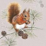 1 Pakje papieren lunch servetten - Squirrel In Winter, Hobby en Vrije tijd, Knutselen, Nieuw, Ophalen of Verzenden