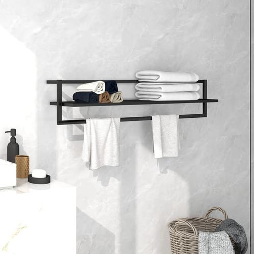 vidaXL Handdoekenrek 95x25x22 cm ijzer zwart, Huis en Inrichting, Badkamer | Badtextiel en Accessoires, Zwart, Nieuw, Verzenden