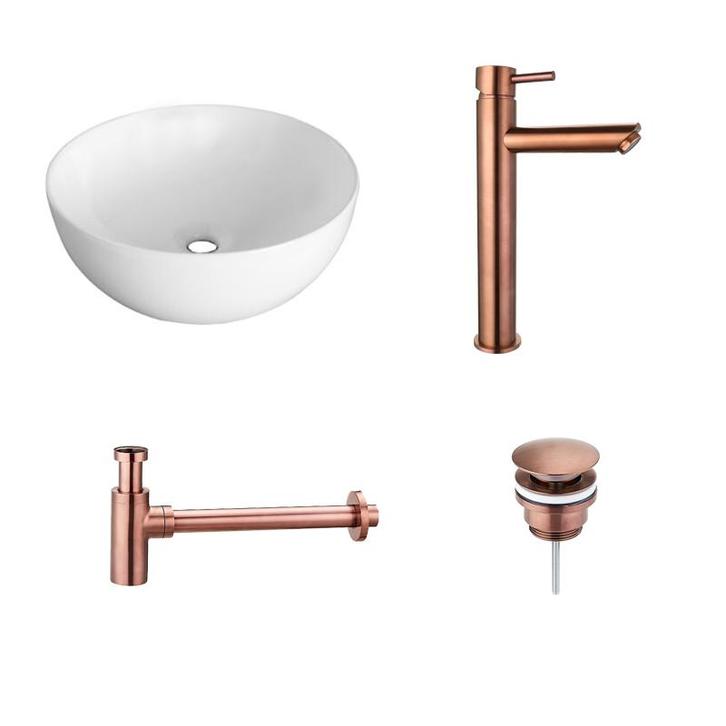 Sani Royal Keramische Waskomset Viona Brons, Doe-het-zelf en Verbouw, Sanitair