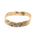 Vintage gouden panter schakel armband | 18,5 cm, Ophalen of Verzenden, Gebruikt, Overige kleuren, Goud