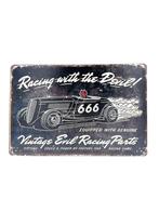 Metalen Wandbord - Racing with the Devil - Auto - 666 - Race, Ophalen of Verzenden, Nieuw