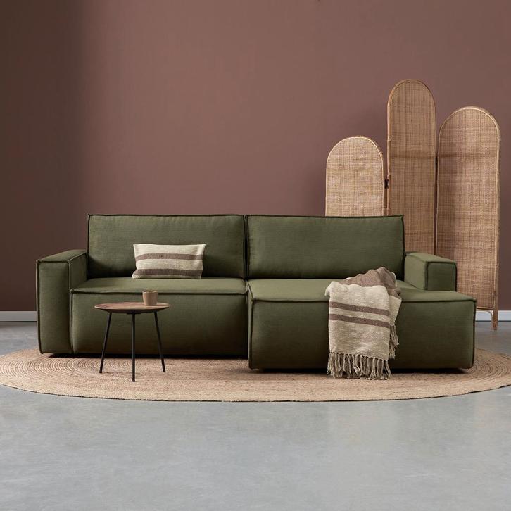 *WOONWINKEL* Groene Slaapbank Chaise Longue Rechts, Huis en Inrichting, Banken | Bankstellen, Nieuw, Verzenden