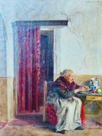 Francisco Caro Ferrando (1893-1973) - Anciana almorzando, Antiek en Kunst, Kunst | Schilderijen | Klassiek