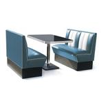 2 x Classic Dinerbooth Blauw + Tafel, Gebruikt, Ophalen