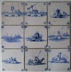 Tegel (9) - 9 stuks Landschapstegels. - 1700-1750
